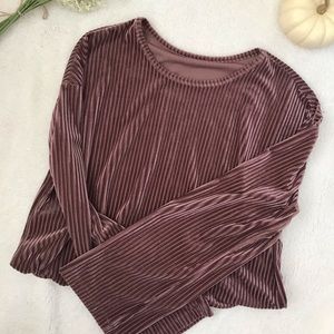 Velvet bell sleeve top